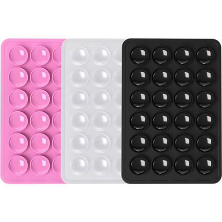 Pack de 3 Supports Ventouses Noir / Rose / Transparent Bigben