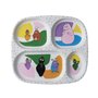 PLATEAU À 4 COMPARTIMENTS BARBAPAPA - Pour Enfant 6Mois+ - Mélamine - Sans BPA - 24 x 21- Lavable Au Lave-Vaisselle - MULTICOULE
