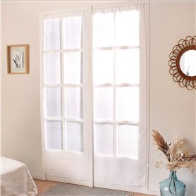 Enjoy Home – Paire de Vitrage Blanc – 90x220cm - Passe Tringle - 100% Polyester Sablé – Collection Sablé Enjoy Home – Paire de Vitrage Blanc – 90x220cm - Passe Tringle - 100% Polyester Sablé – Collection Sablé