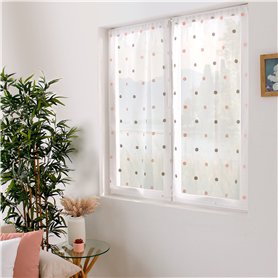 Enjoy Home – Paire de Vitrage Smarties – Motif Brodé - Passe Tringle- 100% Polyester – 60x120cm - Coloris Gris/Rose Enjoy Home – Paire de Vitrage Smarties – Motif Brodé - Passe Tringle- 100% Polyester – 60x120cm - Coloris Gris/Rose