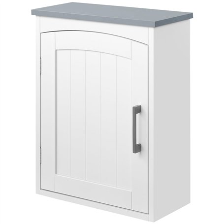 kleankin Meuble WC Suspendu Armoire à Pharmacie Murale Armoire Salle de Bain Rangement avec Porte et étagère réglable - 41 x 18