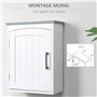 kleankin Meuble WC Suspendu Armoire à Pharmacie Murale Armoire Salle de Bain Rangement avec Porte et étagère réglable - 41 x 18,