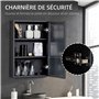 kleankin Miroir de Salle de Bain Porte en Alu + Cadre en Acier Inoxydable Murale Armoire à Glace avec 1 Porte Miroir et 2 étagèr