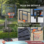 AIYAPLAY Panier de Basket pour Enfants, Hauteur réglable de 210-260 cm, Panier de Basket extérieur et intérieur avec Roues, Base