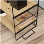 HOMCOM Organisateur de Bureau, étagère de Rangement de Bureau à 2 Niveaux, étagère en Bois et Structure métal Noir, 42 x 16,5 x 