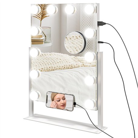 HOMCOM Miroir Hollywood Lumineux 36