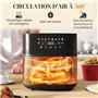HOMCOM Friteuse à air friteuse sans huile 8 L air fryer 1700 W 8 programmes, circulation d'air chaud à 360°, écran tactile LED, 