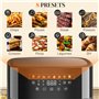 HOMCOM Friteuse à air friteuse sans huile 8 L air fryer 1700 W 8 programmes, circulation d'air chaud à 360°, écran tactile LED, 