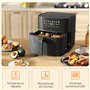 HOMCOM Friteuse à air friteuse sans huile 8 L air fryer 1700 W 8 programmes, circulation d'air chaud à 360°, écran tactile LED, 