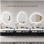 HOMCOM Miroir Salle de Bain 70 x 50 cm, Miroir Mural asymétrique, Miroir Salle de Bain avec éclairage LED - Interrupteur Tactile