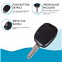 Coque Clé pour Renault Clio Espace Kangoo Laguna Master Megane Twingo - Plip clé télécommande 1 Bouton Lame Phonillico®
