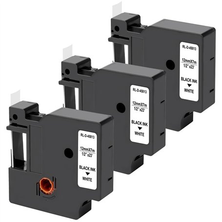 Lot de 3 Rubans Blanc pour étiqueteuse compatible Dymo LabelManager 150 280 350 450 LabelPoint 200 300 LabelWriter 450Duo - Etiq