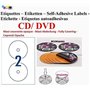 40 Étiquettes Autocollantes pour CD Maxi couvrantes - Impression Jet d'Encre VERSO OPAQUE- livré avec curseur de placement – feu