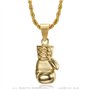 BOBIJOO Jewelry - Pendentif Collier Gant de Boxe Acier Inoxydable et Or Doré Plaqué Homme Femme Chaîne Incluse