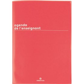 Oberthur - Agenda Semainier De L'enseignant - Couverture Boréal Rouge Corail - Septembre 2025 à Septembre 2026 - Format 21