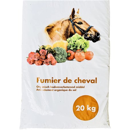 Fumier de Cheval Naturel et Composté - Sac de 20 kg - Enrichisseur de Sol