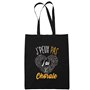Planetee Sac Tote Bag Chorale Je peux pas Noir | Sac caban en toile coton idée cadeau anniversaire