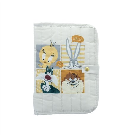 Looney Tunes Protège Carnet de Santé Enfant – Poches Intérieures Multiples – Attache Bouton – Cadeau Naissance – Fille
