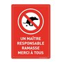 AUA SIGNALETIQUE - Panneau Prépercé avec Angles arrondis - Un Maître Responsable Ramasse Les Crottes de Son Chien - 210x300 mm