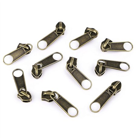 cyclingcolors 10x Curseur N°5 Non Verrouillable pour Fermeture éclair à Glissière Spirale Zipper Tirette Métal idéal Jupe Vêteme