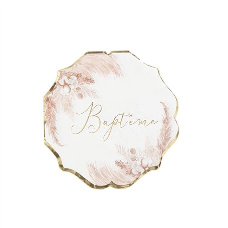 Générique - 16 SERVIETTES PAPIER BAPTÊME PAMPA FLEUR DE COTON