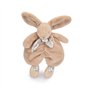 DOUDOU ET COMPAGNIE - Lapin Doudou beige sable – Peluche Ultra Douce avec Foulard Fleuri – Doudou Plat Bébé Fille dès la Naissan