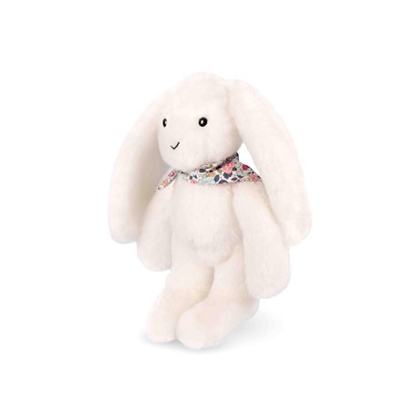 DOUDOU ET COMPAGNIE - Lapin Fleurette Blanc 25 cm – Peluche Doudou Ultra Douce avec Motif Fleuri – Idée Cadeau Naissance pour Fi