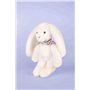 DOUDOU ET COMPAGNIE - Lapin Fleurette Blanc 25 cm – Peluche Doudou Ultra Douce avec Motif Fleuri – Idée Cadeau Naissance pour Fi
