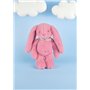 DOUDOU ET COMPAGNIE - Lapin Fleurette Grenadine 35 cm – Peluche Rose Ultra Douce pour Bébé avec Foulard Fleuri – Doudou Mixte dè
