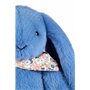 DOUDOU ET COMPAGNIE - Lapin Fleurette Bleu 35 cm – Peluche Ultra Douce en Velours pour Bébé – Doudou Mixte dès la Naissance – Fo