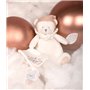 DOUDOU ET COMPAGNIE - Ours Rose Pantin Attache-Sucette Édition 25 Ans – Doudou Peluche Bébé Ultra Doux avec Boîte Cadeau pour Of