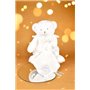 DOUDOU ET COMPAGNIE - Pantin OURS BLANC 25 ANS avec Mouchoir Doux - Peluche doudou naissance en coton gaze - Idée Cadeau Bébé Fi