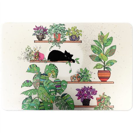 Set de Table avec Un Chat sur Une étagère au Milieu de Plantes