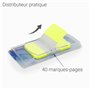 Marque-pages plastifiés repositionnables 40 feuilles 45 x 25mm (jaune)