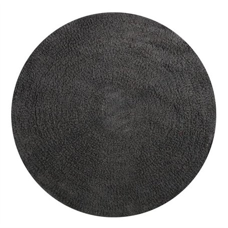 MSV Tapis en Coton Rond 57 cm Gris Anthracite Argent