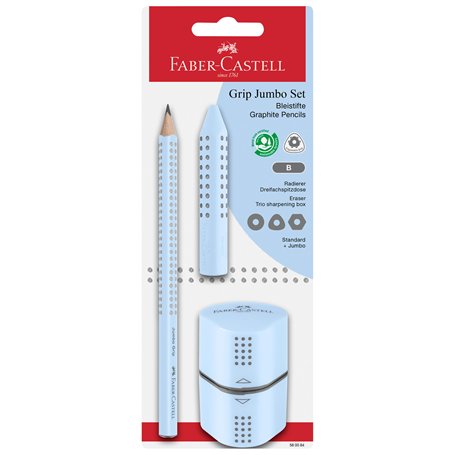 FABER-CASTELL 580084 - Set de crayons bleu ciel 3 pièces