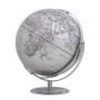 Globe terrestre 30 cm de diamètre - JURI - Base métal chromé - Deux axes mobiles - Argent - TROIKA original