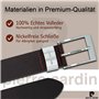 Pierre Cardin 70007 40 mm Wide Black or Brown Leather Belt, Größe/Size:100, Farbe/Color:marron