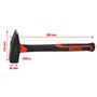 KS Tools 142.1401 Marteau de mécanicien Manche fibre 1 kg