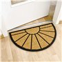 Relaxdays Paillasson fibres de coco Tapis de sol porte d’entrée forme demi-lune 75 x 45 cm dessous antidérapant caoutchouc PVC e