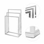 Relaxdays 10019256 Porte-serviettes sur pied avec base antidérapante 3 bras chromés en 3 hauteurs inox 82 x 46 x 21 cm support v