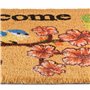 relaxdays Paillasson Coco, Inscription Welcome & Motif Cerisier, Tapis d’entrée intérieur & extérieur, 40x60 cm, Nature