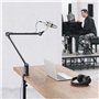 LogiLink AA0127 Bras de Microphone Professionnel avec Bras en Ciseaux Pliable pour Streaming, podcasts, Diffusion, etc., Rotatif