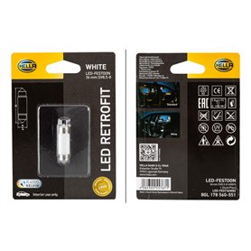 HELLA 8Gl 178 560-551 Ampoule - Led - Led Retrofit - 12V - 1W - 4000K - Type De Culot: Sv8.5-8 - Blister - Quantité: 1