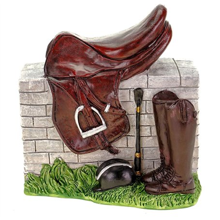 Kremers Schatzkiste Tirelire XXL en poly multicolore avec selle de cheval 15 cm