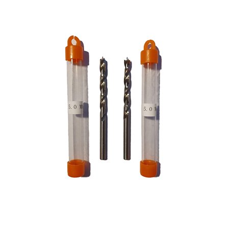 jjw-germany HSS-G Lot de 2 forets à bois hélicoïdaux de précision (D = 5 mm) avec pointe de centrage