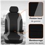 upgrade4cars Housses de Siège de Voiture Avant Universelle Noir Gris | Housse de Sieges Auto Universel pour Conducteur et Passag