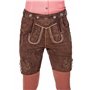Pantacourt de costume folkorique pour femme en cuir et en daim- marron - Marron - W42