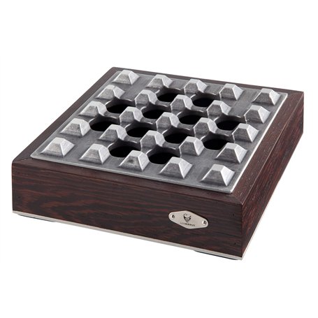 GERMANUS Cendrier à cigares massif en bois et métal