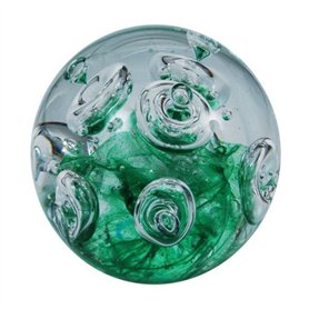 Rêve Boule (227) – Presse-papier moyen env. 7 cm : Motif grosses bulles sur verts – la main fondamentaux